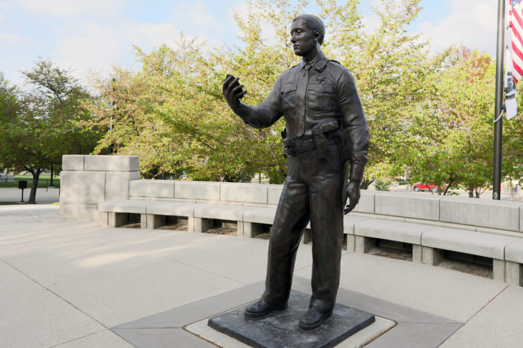 Utah Law Enforcement Memorial bronze statue of law enforcement officer