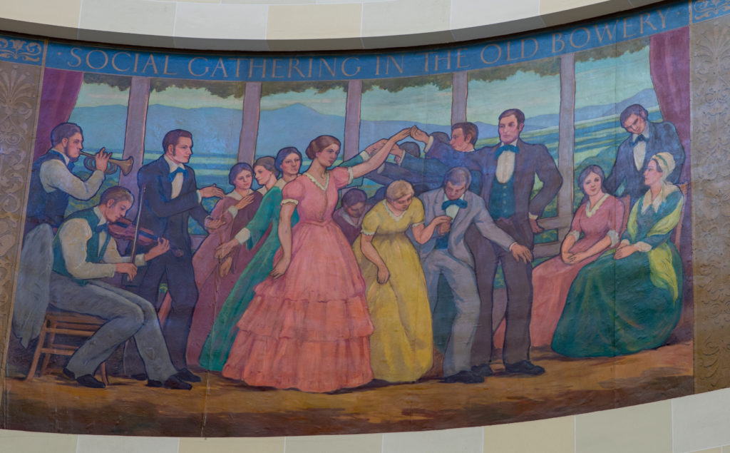 Cyclorama, painting of Social Gathering in the Old Bowery in Utah State Capitol Rotunda.