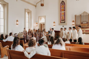 Wedding ceremony inside the White Memorial Chapel