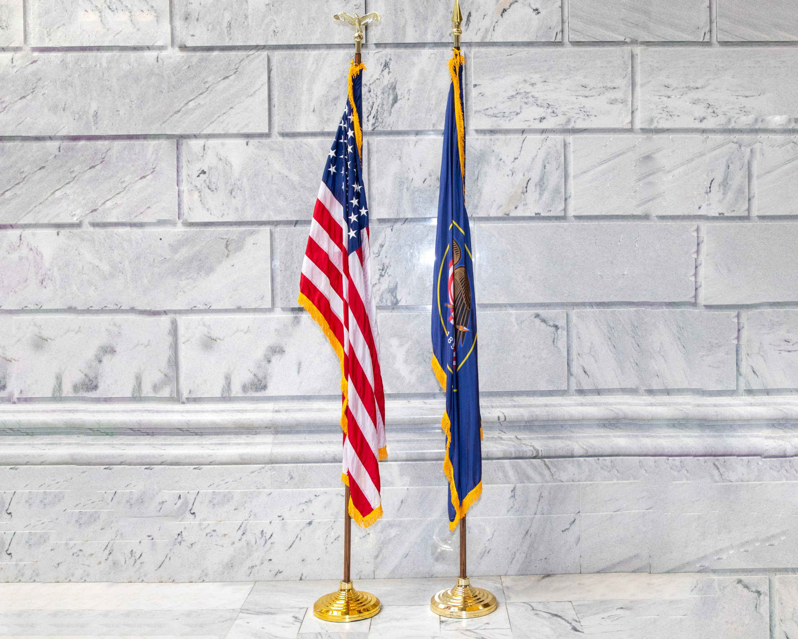 Flag Set with marble background