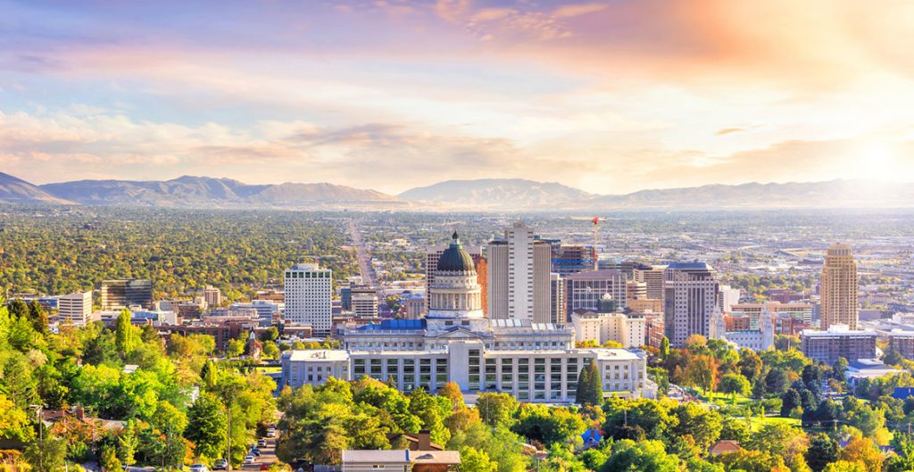 View of Salt Lake City skyline.